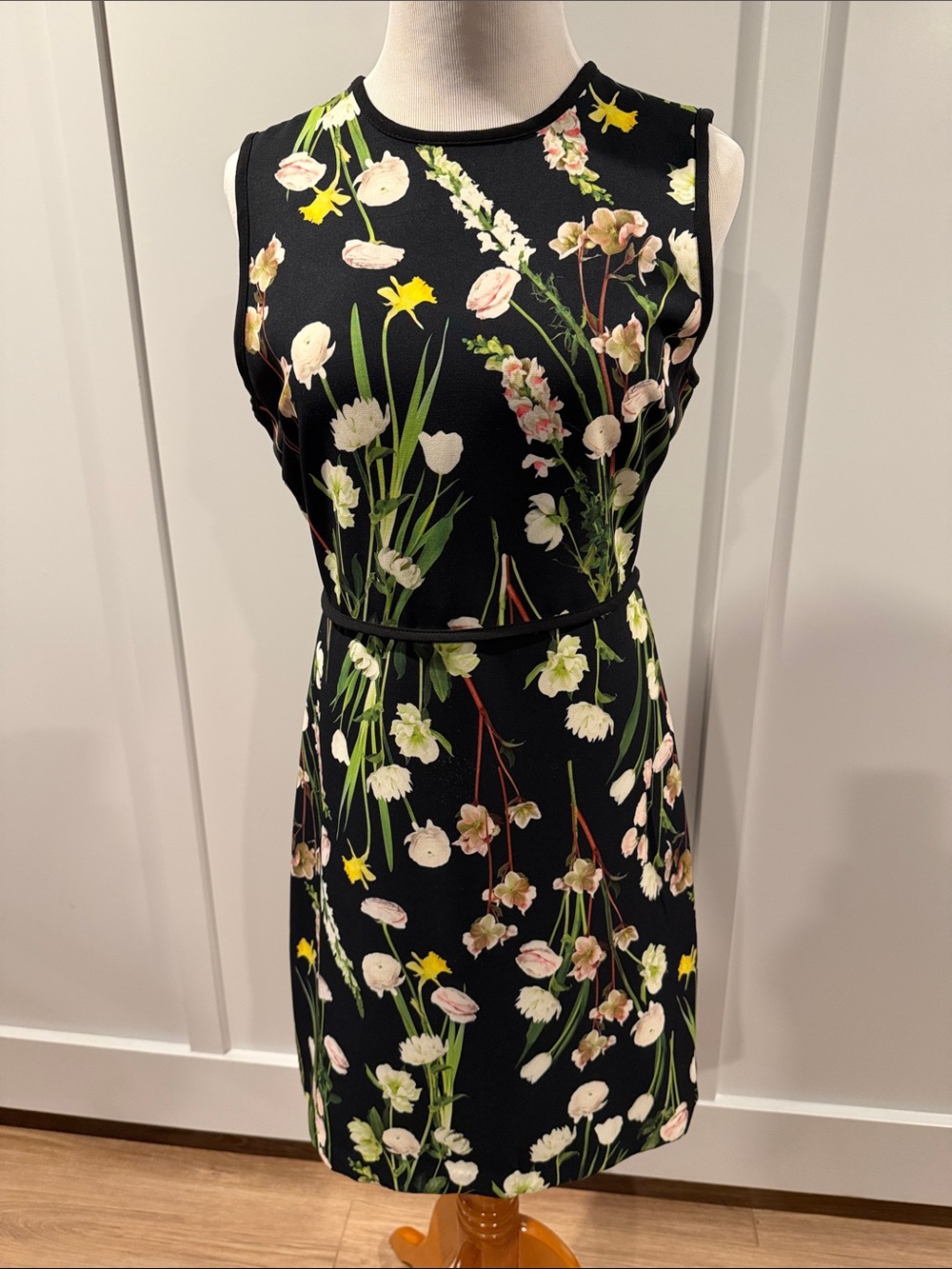 Victoria Beckham for Target Black Floral Sleeveless Mini Dress
